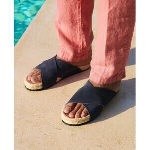 MANEBI Suede Crossed Bands Sandals Hamptons Espadrilles  EU 39 US 9 NEW Coastal